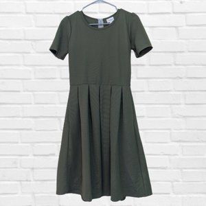 2/$25 Lularoe Army Olive Green Amelia Dress